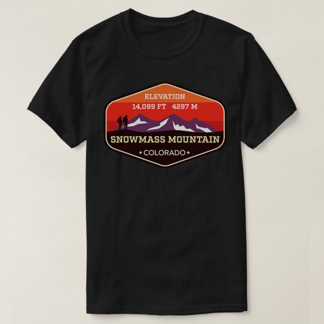 Camiseta Montanha Snowmass Colorado 14ers Subindo Montanha (Frente do Design)
