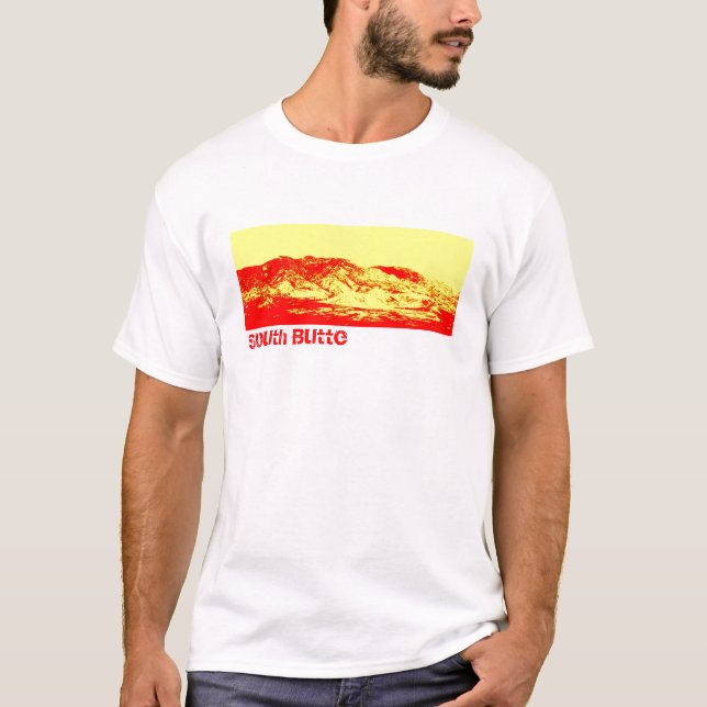 Camiseta Montanha vermelha T do montículo sul (Frente)