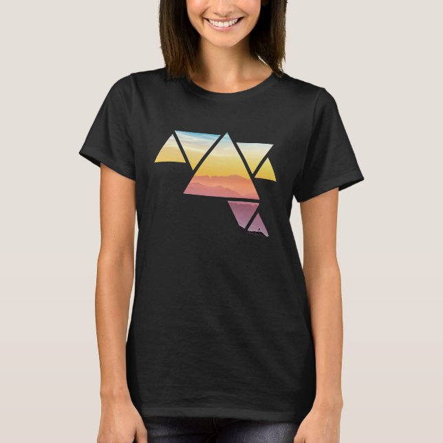 Camiseta Montanha Viagem Gorgegegeek Abstrato de Prism Trip (Frente)