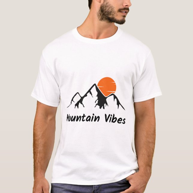 Camiseta Montanha Vibes Sunset Sticker (Frente)