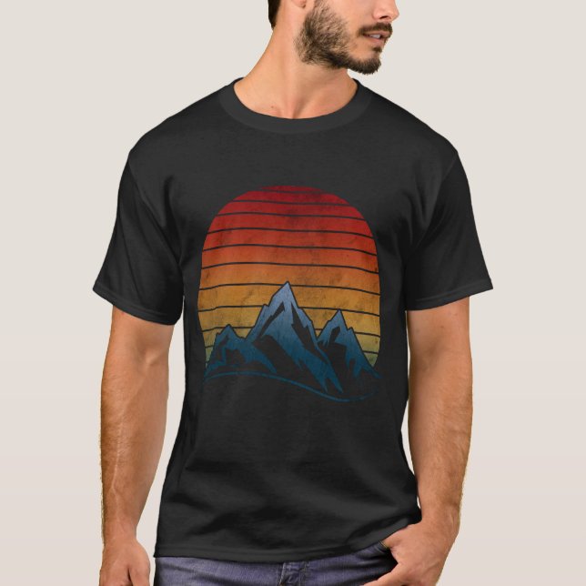 CAMISETA MONTANHA VINTAGE PÔR DO SOL (Frente)