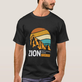 Camiseta Montanha Vintage Pôr do Sol Retrô Parque Nacional 