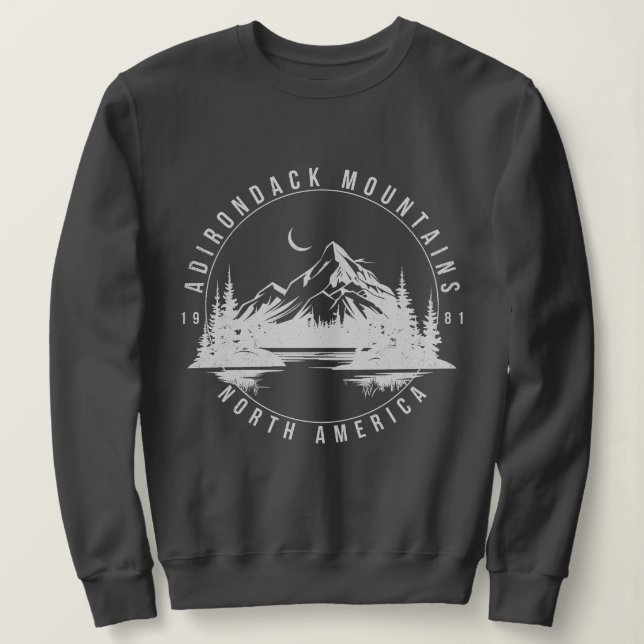 Camiseta Montanhas Adirondack Retro Vintage 1981 (Frente do Design)