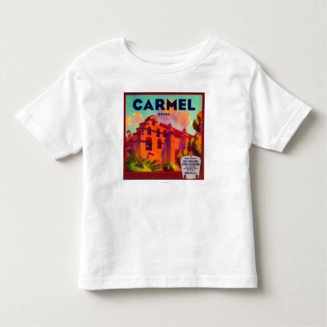Camiseta Montanhas alaranjadas de Carmel LabelEast, CA (Frente)