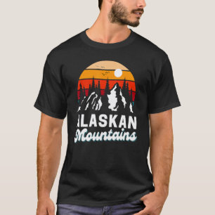 Camiseta Montanhas Alaskan Outdoor Caminhada Natureza Retro