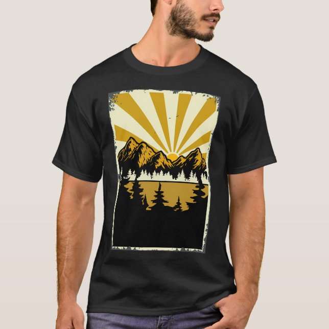 Camiseta Montanhas Amarelas Vintage (Frente)