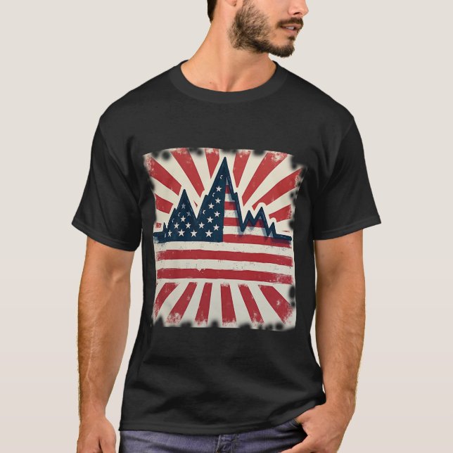 Camiseta Montanhas Americanas e Sunburst (Frente)