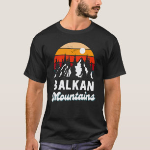 Camiseta Montanhas Balcãs Caminhada ao Ar Livre Retrô Souv