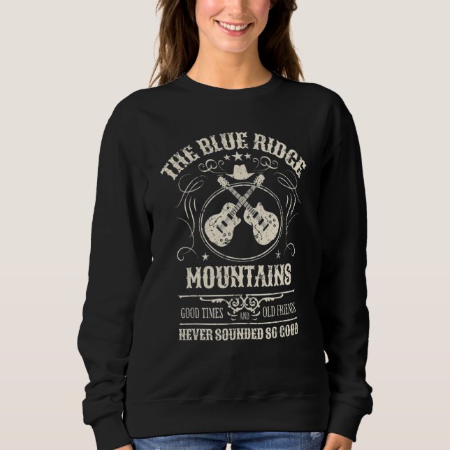 Camiseta Montanhas Blue Ridge com Guitarras Vintage (Frente)
