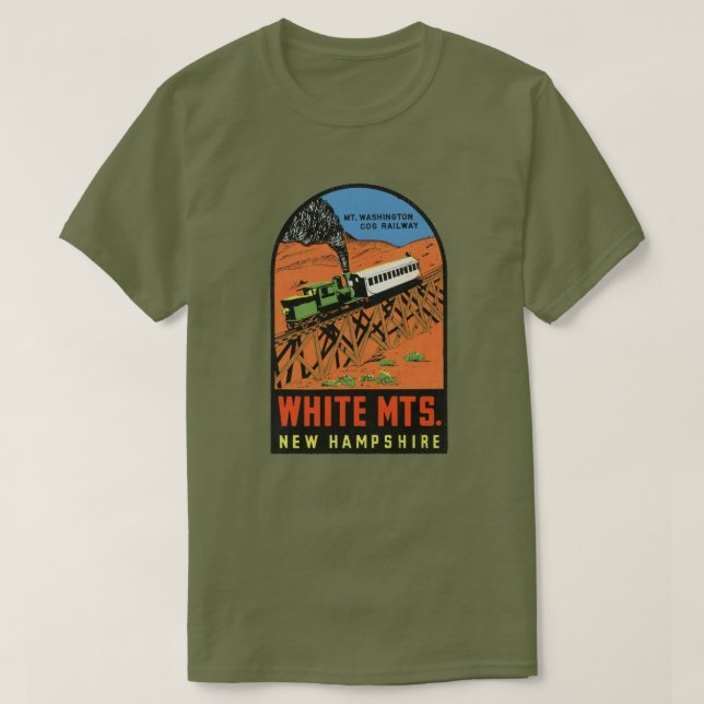 Camiseta Montanhas brancas, New Hampshire (Frente do Design)