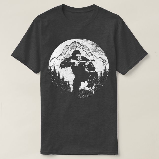 Camiseta Montanhas Caça Engraçada (Frente do Design)