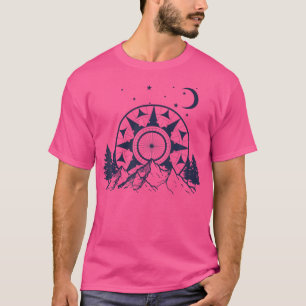 Camiseta Montanhas Caminhando Campos de Acampamento Caminha