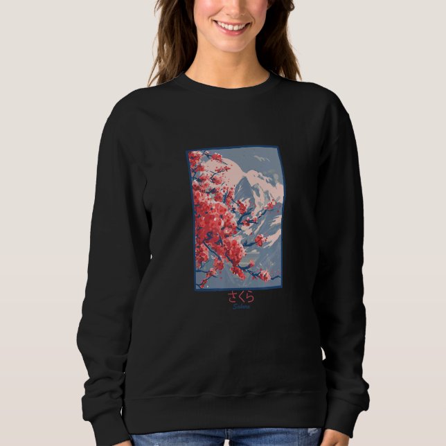 Camiseta Montanhas Cherry Blossom Sakura (Frente)