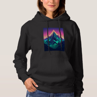 Camiseta Montanhas cibernéticas futuristas com uma aparênci