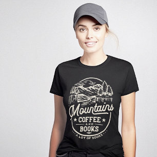Camiseta Montanhas Coffee Books Vintage
