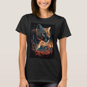 Camiseta Montanhas Cougar montanhas do pôr do sol montanhas