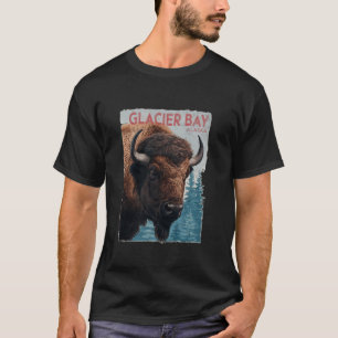 Camiseta Montanhas da Baía Glaciar Alasca Caminhando ao Ext