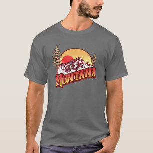 Camiseta Montanhas da Montana Vintage com oitenta gráficos