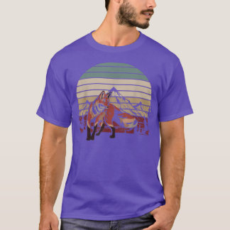 Camiseta Montanhas da Vida Selvagem Caminhando Retro Flores
