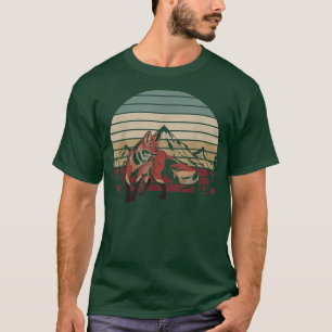 Camiseta Montanhas da Vida Selvagem Caminhando Retro Flores