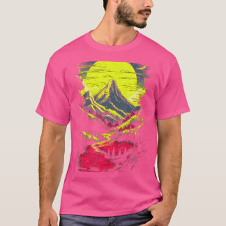 Camiseta Montanhas da Vintage da Retro Natureza, Árvores su