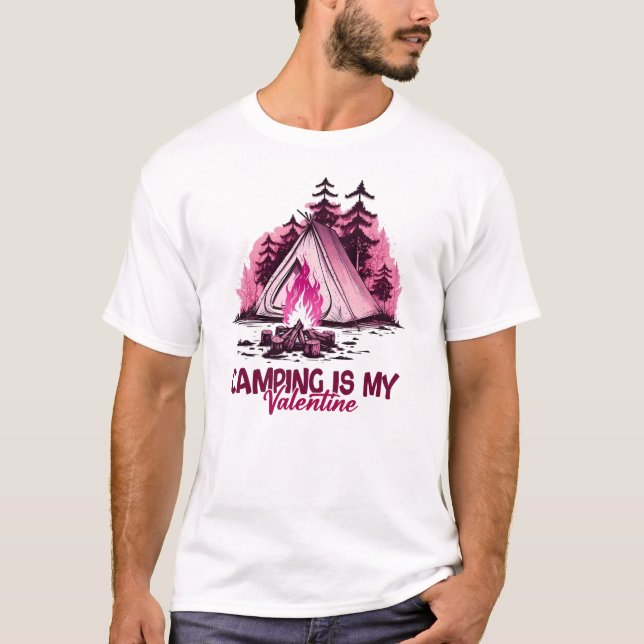 Camiseta montanhas de acampamento wanderlust, caminhada (Frente)