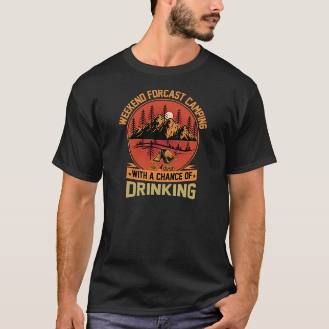 Camiseta montanhas de acampamento wanderlust, caminhada (Frente)