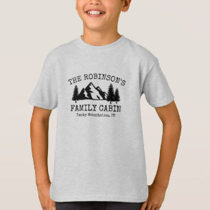 Camiseta Montanhas de Árvores de Cabina Familiares Design