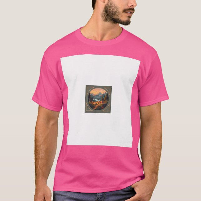 Camiseta Montanhas de Árvores de Montanha Aves Sem Sono (Frente)