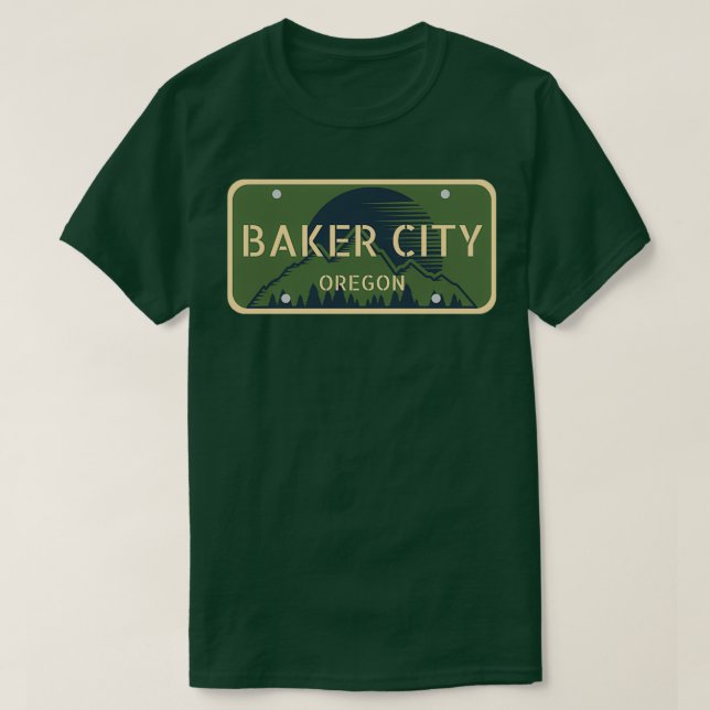 Camiseta Montanhas de Baker City Oregon (Frente do Design)