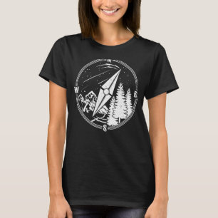 Camiseta Montanhas de bússola da Aventura acampando Hik Leg