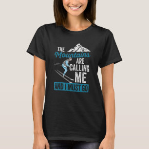 Camiseta Montanhas de esqui esportes de inverno esquiadores