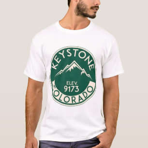 Camiseta Montanhas de Esqui Keystone Colorado Ski Skier Sno