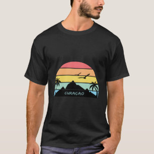 Camiseta Montanhas de Palmas da Ilha Curacao Caribe Beach S