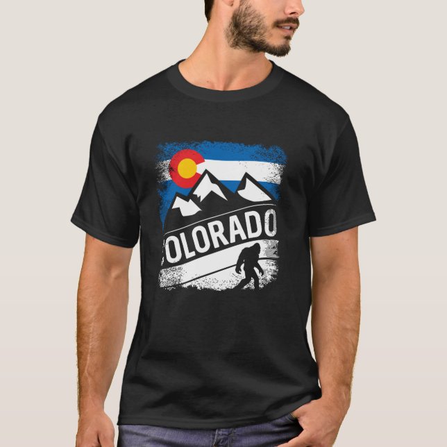 Camiseta Montanhas de Trilhos do Bigfoot Colorado (Frente)