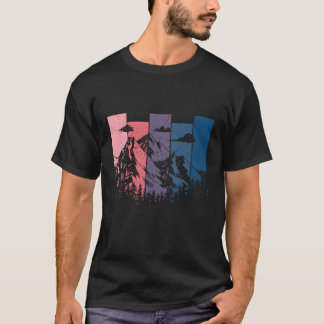 Camiseta Montanhas do Acampamento Externo em Desconforto