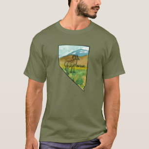 Camiseta Montanhas do Deserto de Vida Selvagem de Nevada Bi