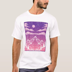 Camiseta Montanhas do Exterior da Lua Caminhando Floresta N