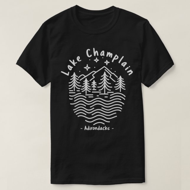 Camiseta Montanhas do Lago Champlain Adirondack (Frente do Design)