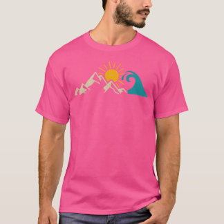 Camiseta Montanhas do Mar Subindo Surfer Subindo Hiker Natu