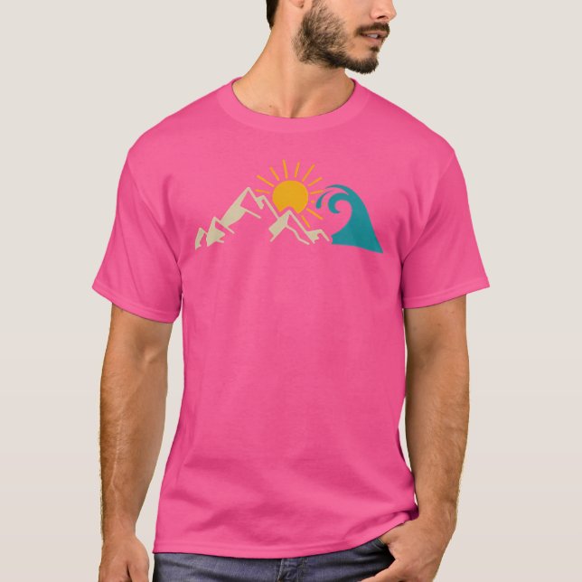 Camiseta Montanhas do Mar Subindo Surfer Subindo Hiker Natu (Frente)
