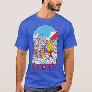 Camiseta Montanhas do Nepal subindo no Everest Monte Himala