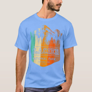 Camiseta Montanhas do Parque Nacional Glaciar Retro Hiking