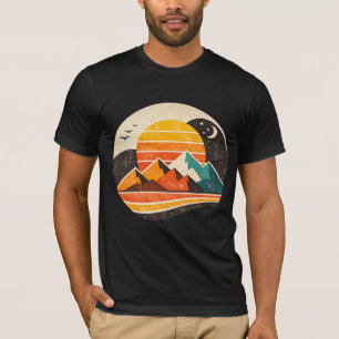 Camiseta Montanhas do Pôr do Sol Retrô