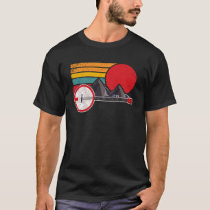 Camiseta Montanhas do Retro Banjo e Estilo do Surf de Desen