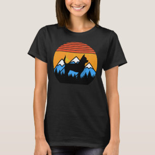 Camiseta Montanhas Do Sol E Da Forra Da Vintage Com Distânc