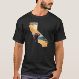 Camiseta Montanhas do Urso Contorno da Califórnia