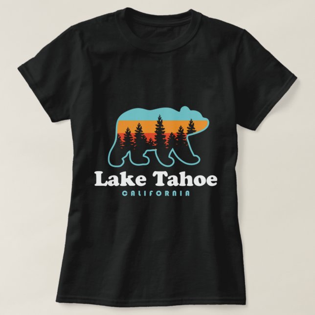 Camiseta Montanhas do Urso do Lago Tahoe California Caminha (Frente do Design)