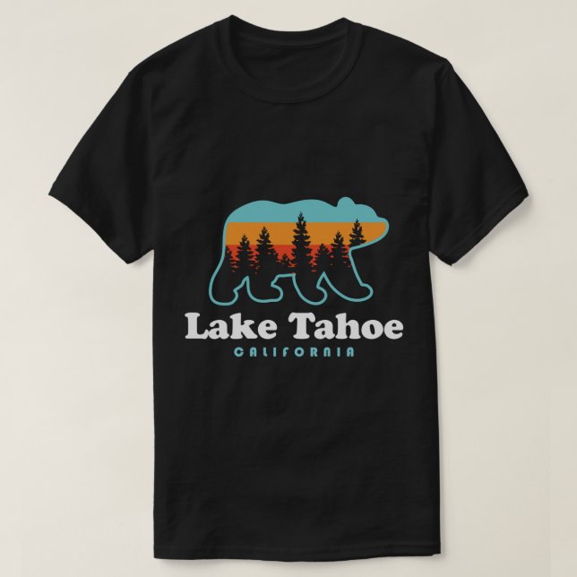 Camiseta Montanhas do Urso do Lago Tahoe California Caminha (Frente do Design)