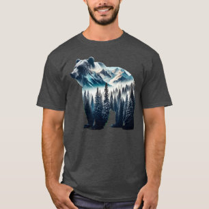 Camiseta Montanhas e florestas de Ursos Grizzles